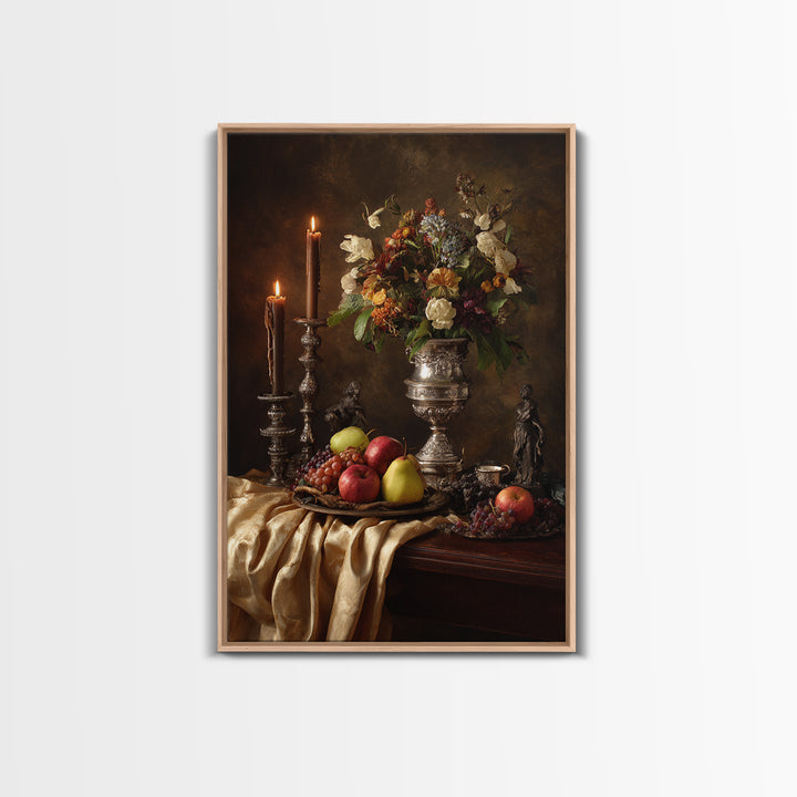 Dutch Fruit and Silver Goblet Still Life Canvas Print, Traditional Art, Pokemon Poster, Living Room Decor, Classic, Art Print, TRA-2x3-36