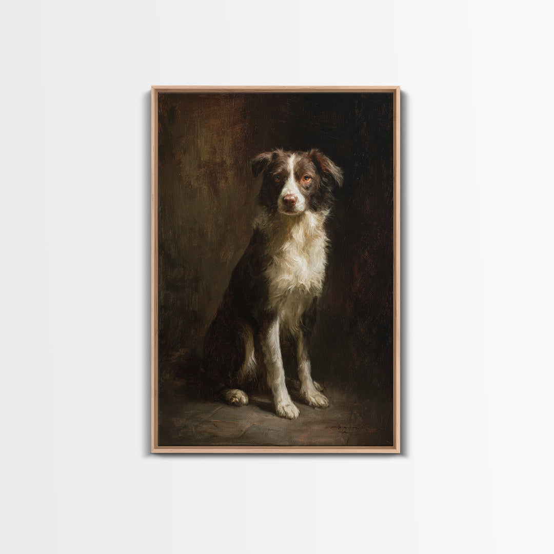 Hunting Dog Portrait Framed Canvas Print, Traditional Art, Art Commissions, Living Room Decor, Classic, Pokemon Poster, TRA-2x3-68