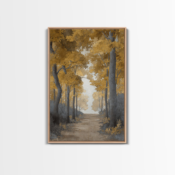 Pastoral Countryside with Cows in Field Framed Canvas Print, Traditional Art, Indian Art, Living Room Decor, Fine Art, Classic, TRA-2x3-87