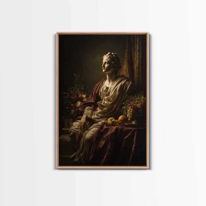 Classical Portrait with Dignified Lighting Framed Canvas Print, Traditional Art, Living Room Decor, Fine Art, Classic, TRA-2x3-88