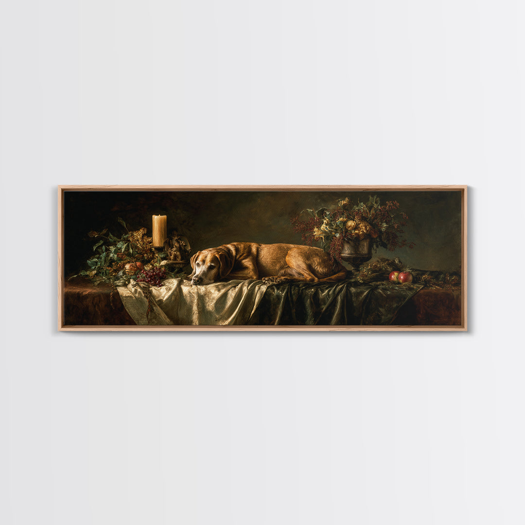 Hunting Dog Portrait Canvas Print, Traditional Art, Indian Wall Art, Living Room Decor, Fine Art, Classic, Boho Decor, TRA-3x1-4