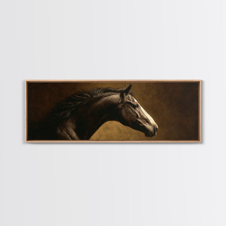 Realistic Horse Portrait Canvas Print, Traditional Art, Decor, Living Room Decor, Fine Art, Classic, Japanese Art, Custom Art, TRA-3x1-91