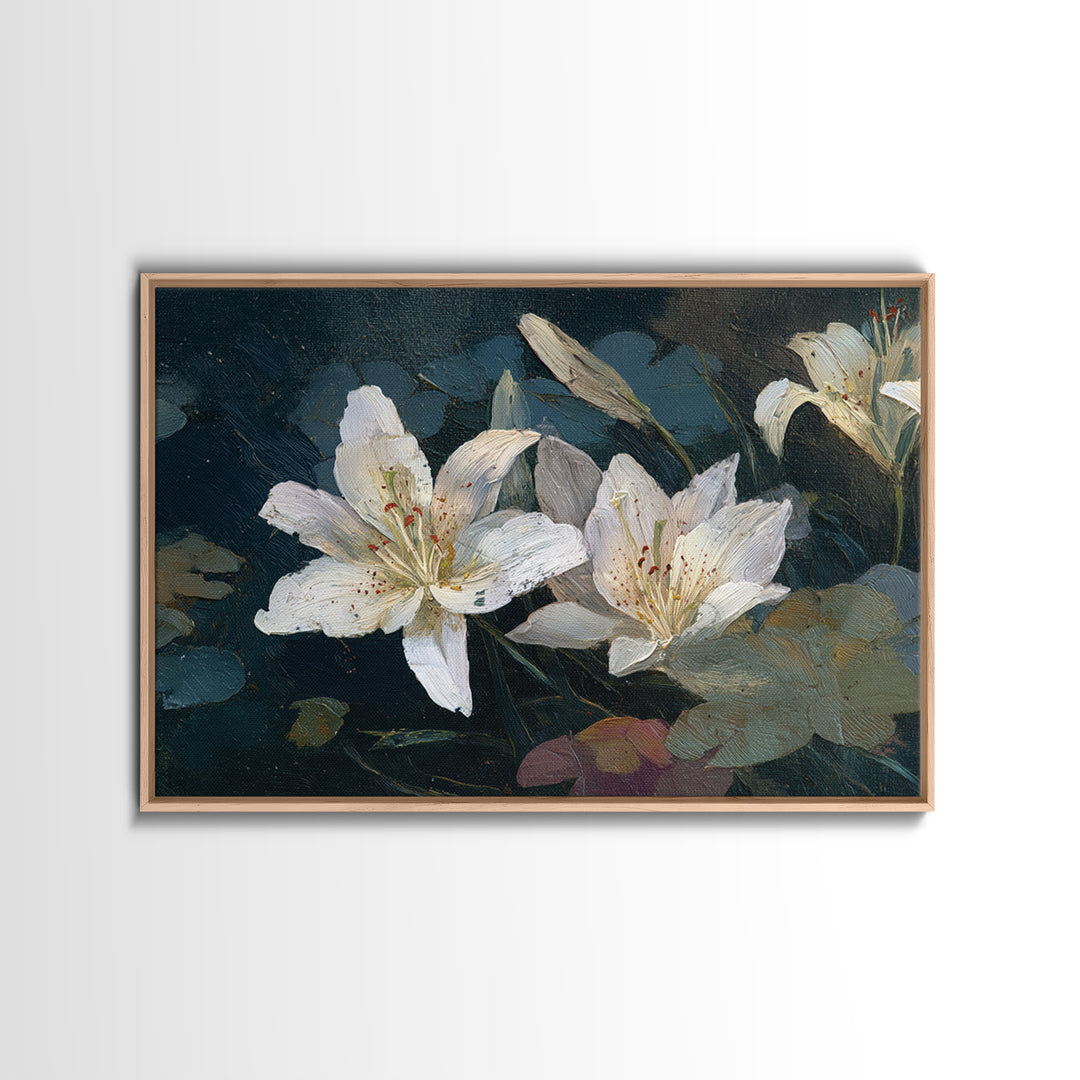 Botanical Watercolor Study of Roses Framed Canvas Print, Traditional Art, Art Commissions, Living Room Decor, Oil Painting, TRA-3x2-10