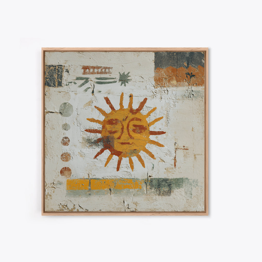 Tribal Sun Symbol Canvas Print, Tribal Art, Black and White Art, Living Room Decor, Fine Art, Tribal, Fine Art Print, TRI-1x1-35
