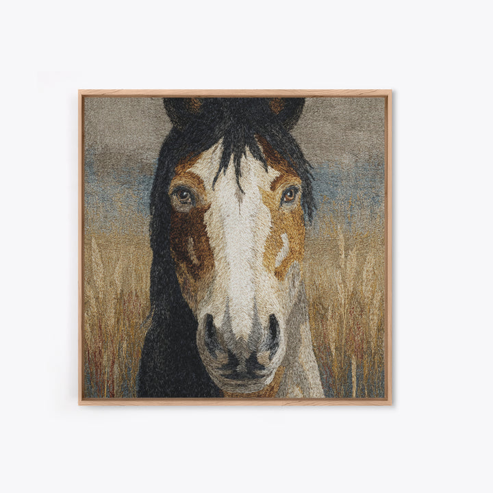 Tribal Horse Pattern Framed Canvas Print, Tribal Art, Original Abstract, Living Room Decor, Abstract Art, Tribal, Wall Art, TRI-1x1-42
