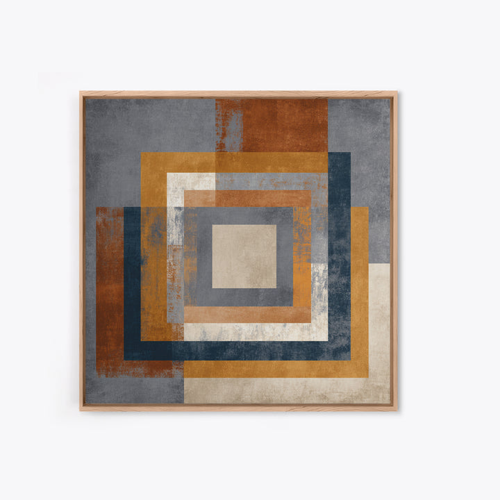 Geometric Border Design by Global Textiles Framed Canvas Print, Tribal Art, Boho Wall Decor, Living Room Decor, Tribal, TRI-1x1-44