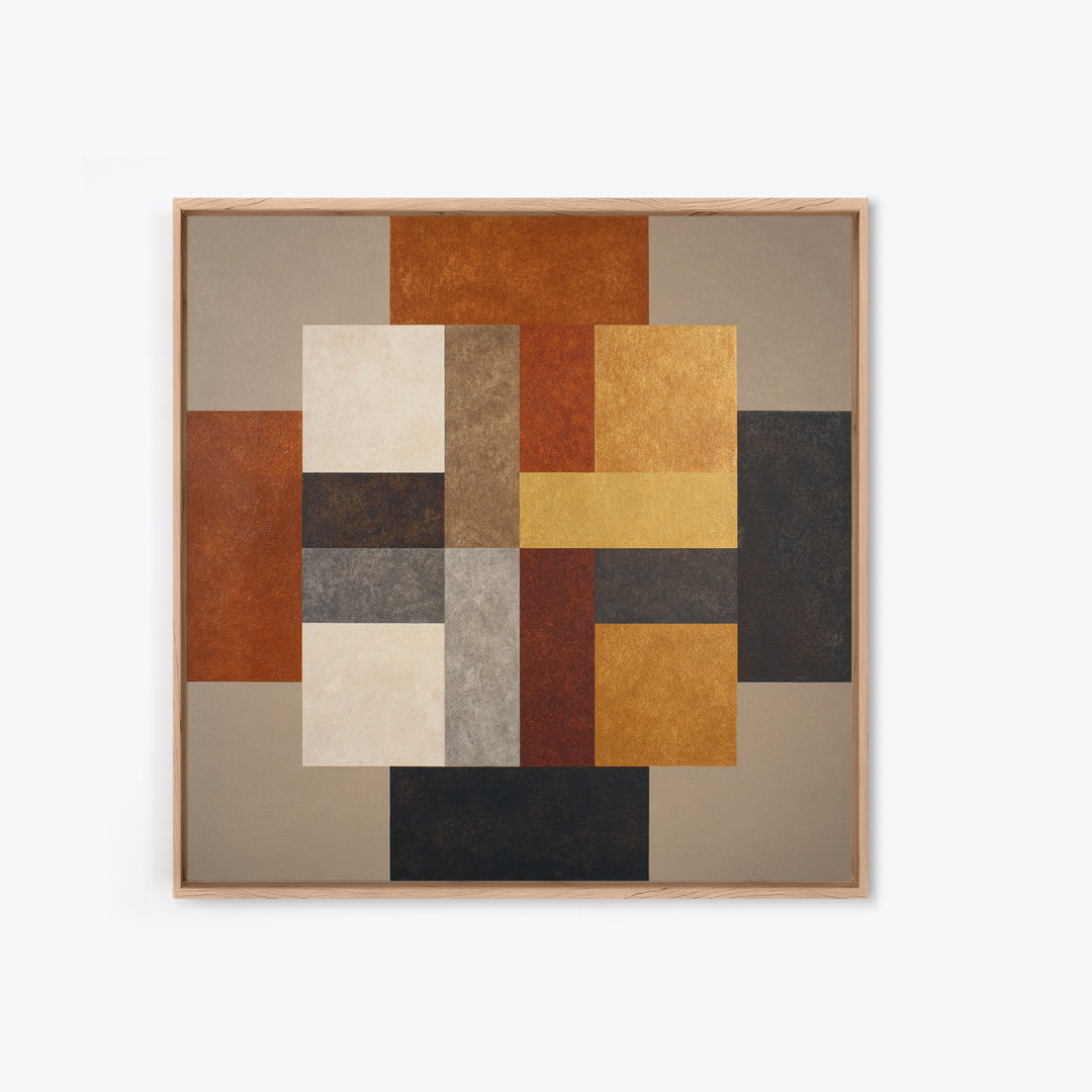 Earth Tone Geometric Pattern by Woven Cloth Canvas Print, Tribal Art, Neutral Decor, Living Room Decor, Abstract Art, Tribal, TRI-1x1-50