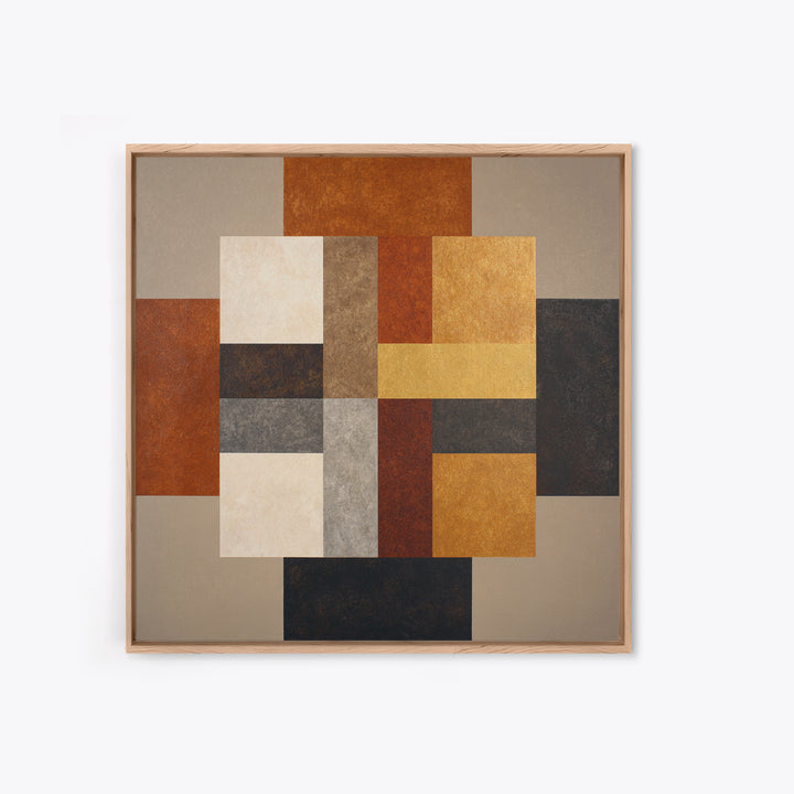 Earth Tone Geometric Pattern by Woven Cloth Canvas Print, Tribal Art, Neutral Decor, Living Room Decor, Abstract Art, Tribal, TRI-1x1-50