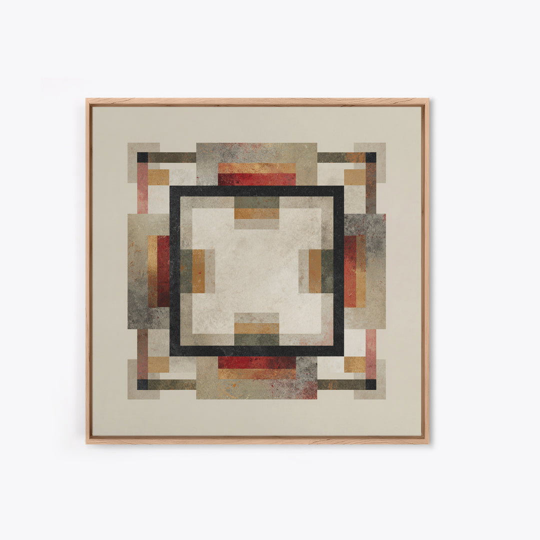 Geometric Border Design by Global Textiles Canvas Print, Tribal Art, Minimalist Decor, Living Room Decor, Fine Art, Tribal, TRI-1x1-92