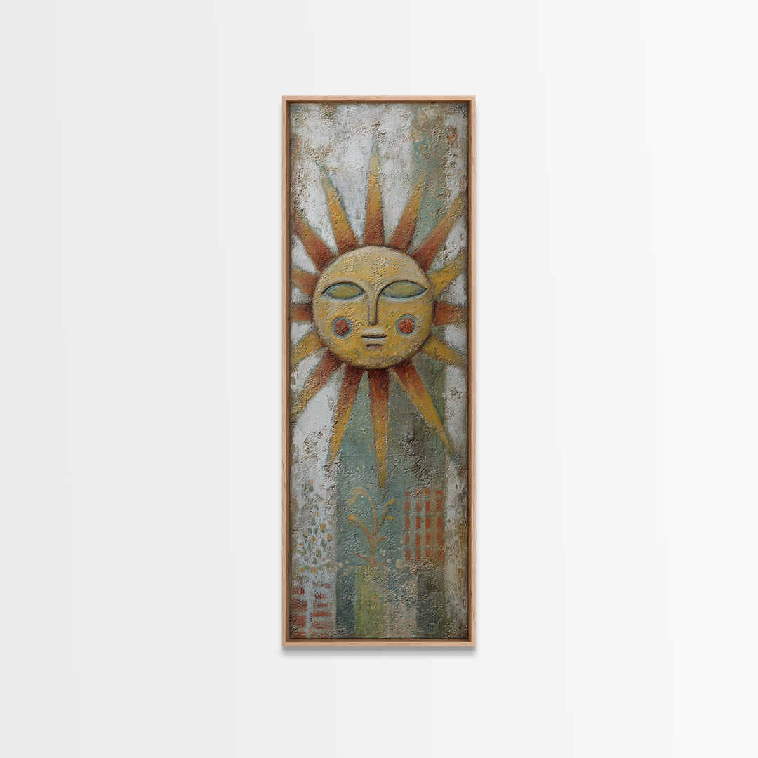 Tribal Sun Symbol Canvas Print, Tribal Art, Southwestern Decor, Living Room Decor, Fine Art, Tribal, Luxury Decor, Art Print, TRI-1x3-23