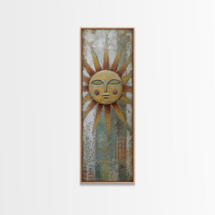 Tribal Sun Symbol Canvas Print, Tribal Art, Southwestern Decor, Living Room Decor, Fine Art, Tribal, Luxury Decor, Art Print, TRI-1x3-23
