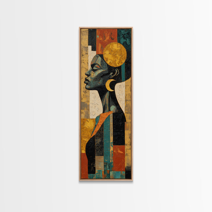 Mud Cloth Black and Cream Pattern Canvas Print, Tribal Art, Ethnic Art, Living Room Decor, Fine Art, Tribal, Contemporary Art, TRI-1x3-43