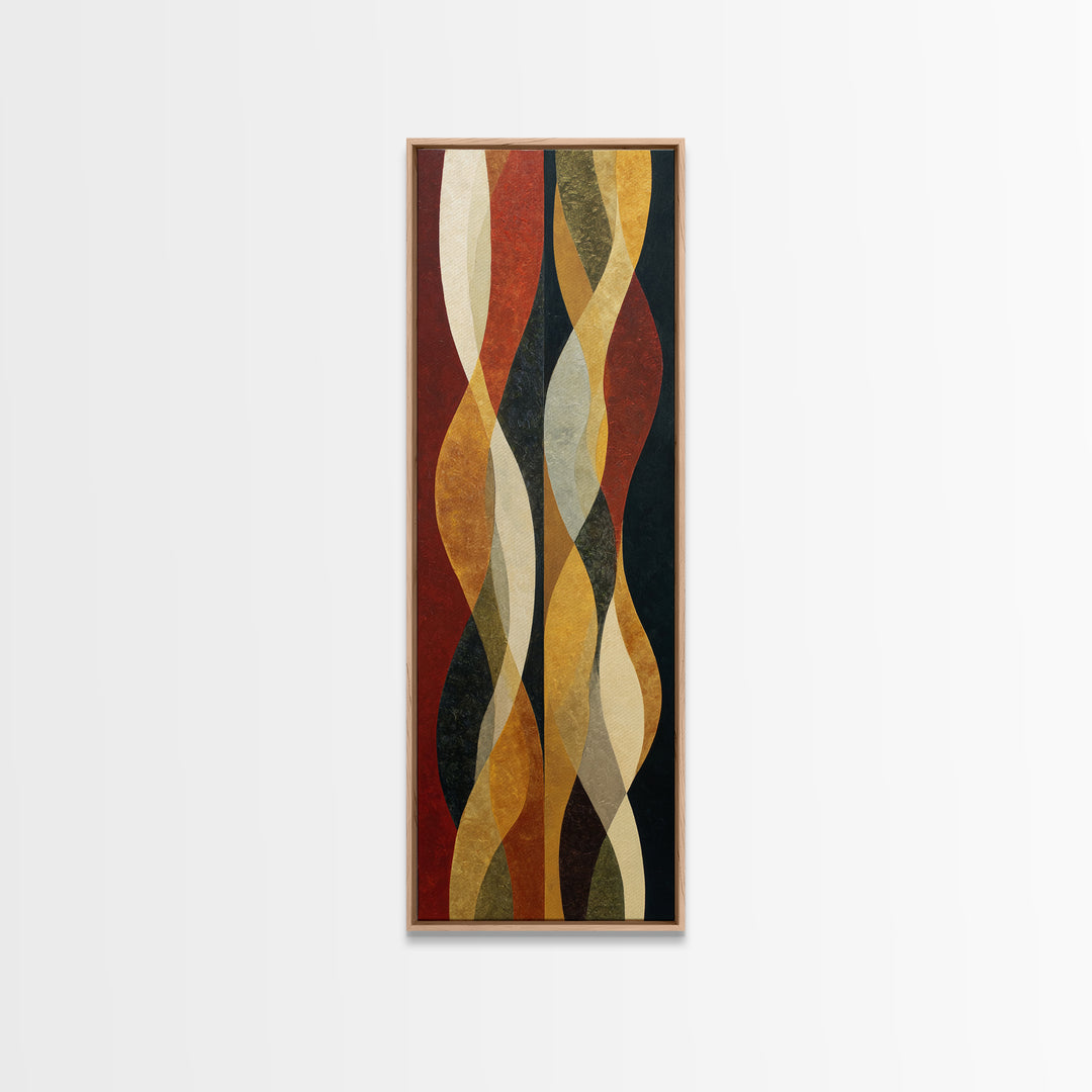 Abstract Drum Circle Suggested Through Repeated Forms Framed Canvas Print, Tribal Art, Wall Art, Living Room Decor, TRI-1x3-66