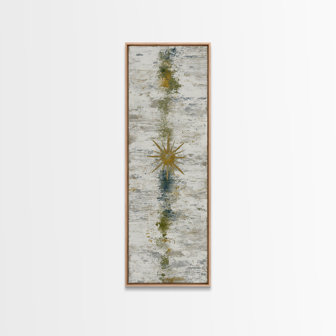 Tribal Sun Symbol Canvas Print, Tribal Art, Original Painting, Living Room Decor, Tribal, Canvas Painting, Native American Art, TRI-1x3-95