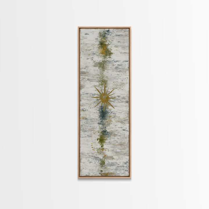 Tribal Sun Symbol Canvas Print, Tribal Art, Original Painting, Living Room Decor, Tribal, Canvas Painting, Native American Art, TRI-1x3-95