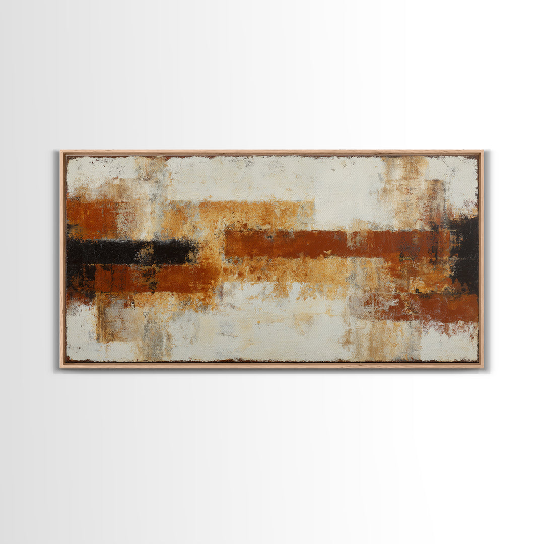 Abstract Drum Circle Suggested Through Repeated Forms Framed Canvas Print, Tribal Art, Living Room Decor, Fine Art, Tribal, TRI-2x1-50