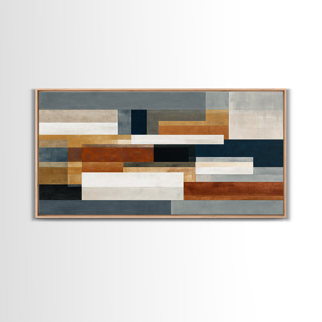 Earth Tone Geometric Pattern by Woven Cloth Canvas Print, Tribal Art, Abstract Painting, Living Room Decor, Fine Art, Tribal, TRI-2x1-70