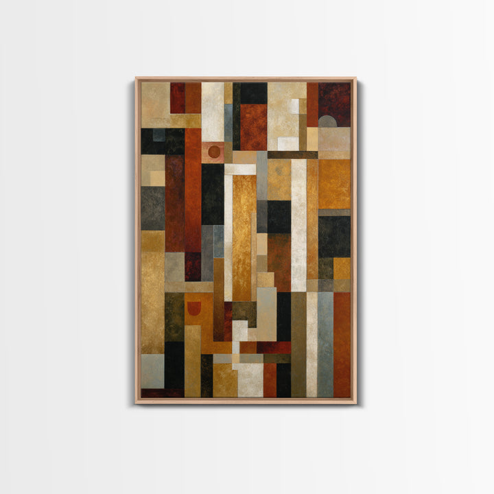 Geometric Border Design by Global Textiles Framed Canvas Print, Tribal Art, Gallery Wall Art, Living Room Decor, Tribal, TRI-2x3-100