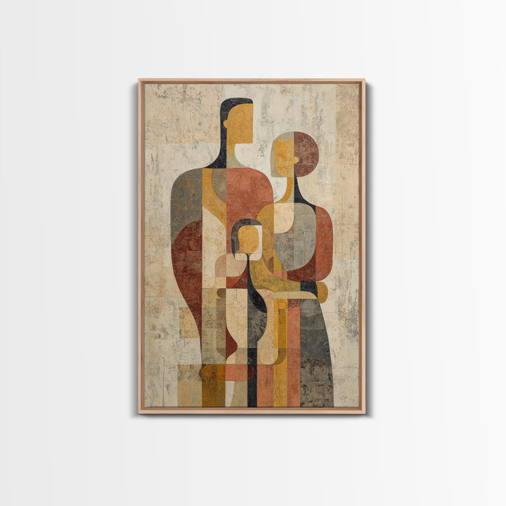 Abstract Family Figures Canvas Print, Tribal Art, African Art, Living Room Decor, Fine Art, Tribal, Tribal Design, Earthy, TRI-2x3-31