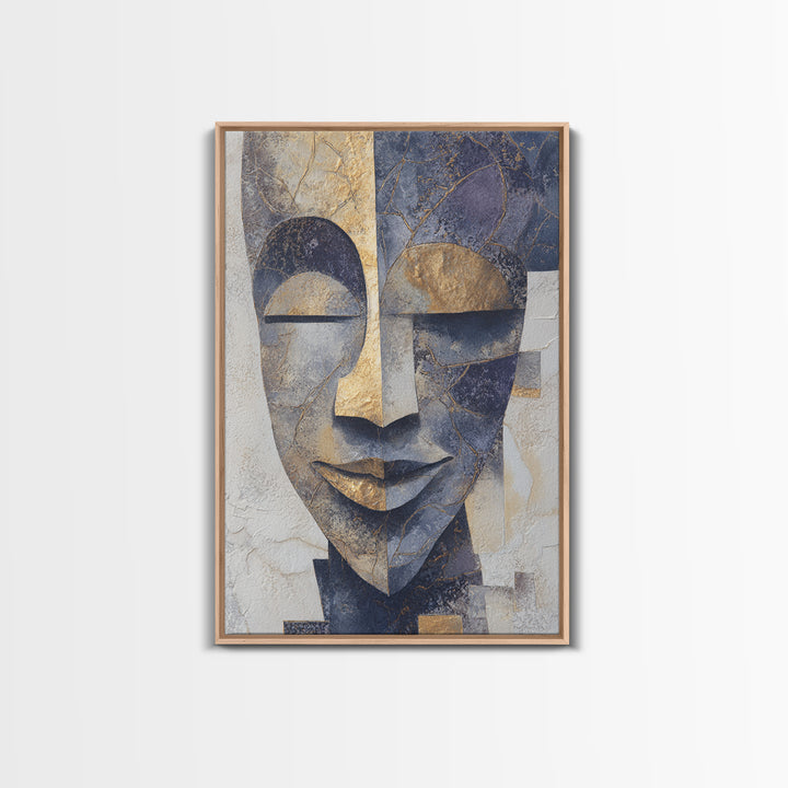 Bold Mask Portrait Canvas Print, Tribal Art, Canvas Painting, Living Room Decor, Oil Painting, Tribal, Original Abstract, TRI-2x3-9