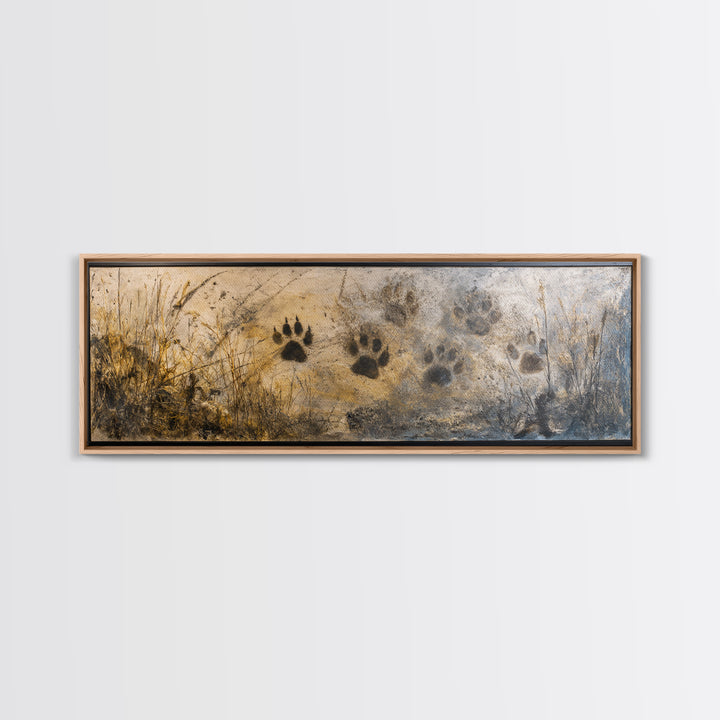 Handprint and Animal Track Composition Canvas Print, Tribal Art, Ethnic Art, Living Room Decor, Fine Art, Tribal, TRI-3x1-33