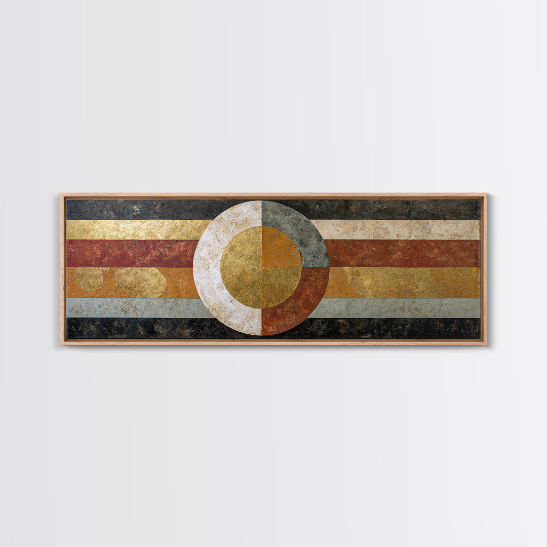 Geometric Border Design by Global Textiles Framed Canvas Print, Tribal Art, Abstract Art, Living Room Decor, Fine Art, Tribal, TRI-3x1-84