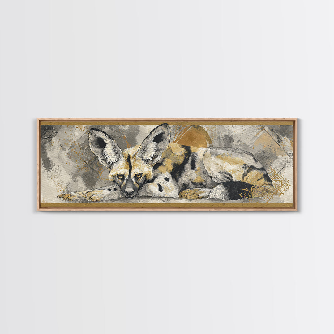 Stylized Animal Totem Canvas Print, Tribal Art, Abstract Wall Art, Living Room Decor, Oil Painting, Tribal, Black and White Art, TRI-3x1-92
