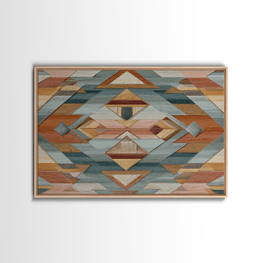 Desert Rhythm Pattern Framed Canvas Print, Tribal Art, Gallery Wall Art, Living Room Decor, Fine Art, Tribal, Minimalist Decor, TRI-3x2-2