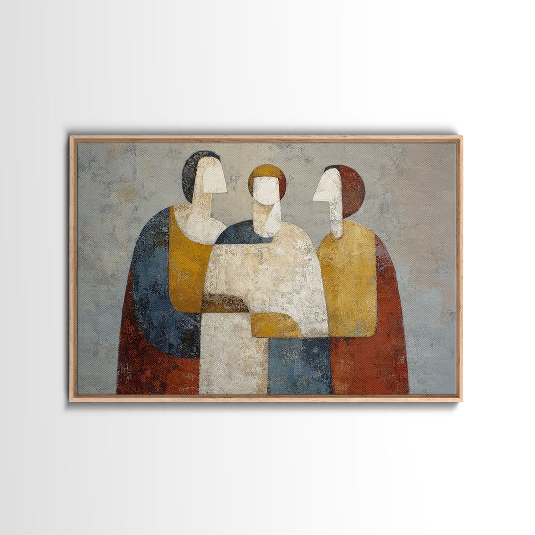 Abstract Family Figures Canvas Print, Tribal Art, Original Art, Living Room Decor, Fine Art, Tribal, Native American Art, TRI-3x2-51