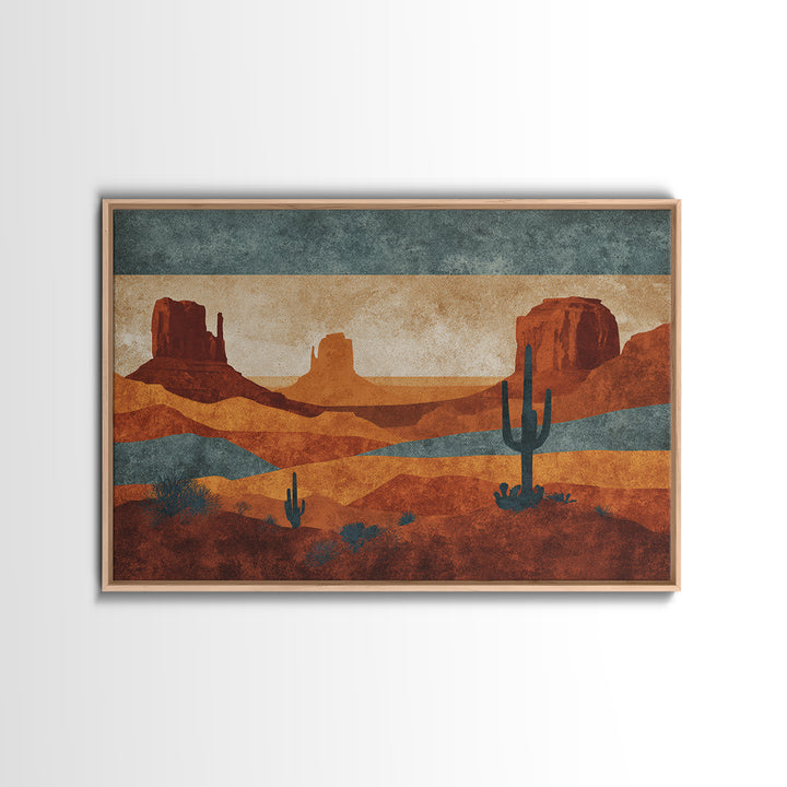 Desert Rhythm Pattern Framed Canvas Print, Tribal Art, Earthy, Living Room Decor, Fine Art, Tribal, Textured Painting, TRI-3x2-74