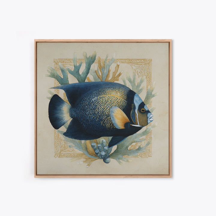 Tropical Fish over Coral Reef Framed Canvas Print, Tropical Art, Oversized Wall Art, Living Room Decor, Fine Art, Tropic, TRO-1x1-11