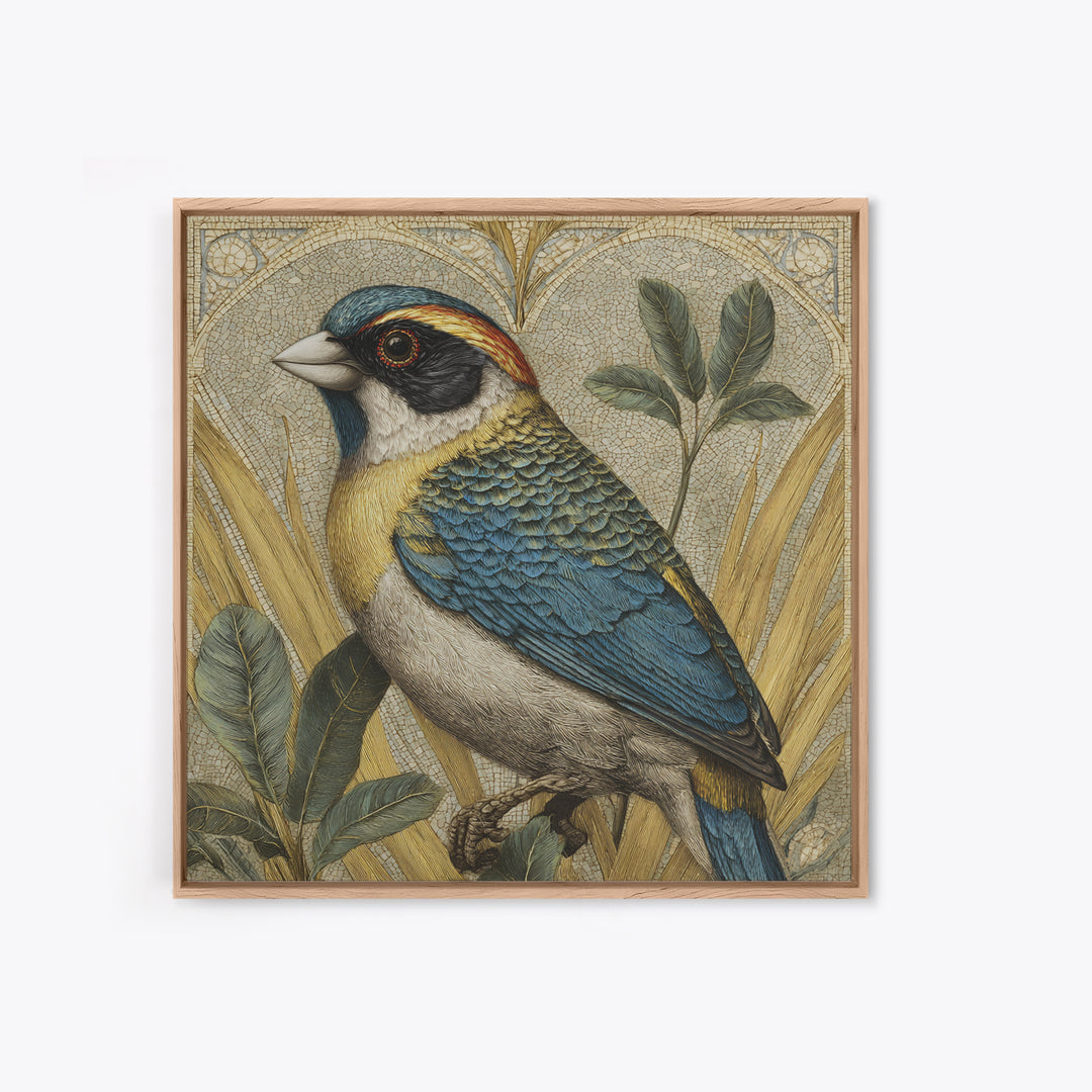 Colorful Jungle Bird Pattern Canvas Print, Tropical Art, Print, Living Room Decor, Fine Art, Tropic, Coastal Wall Art, TRO-1x1-20