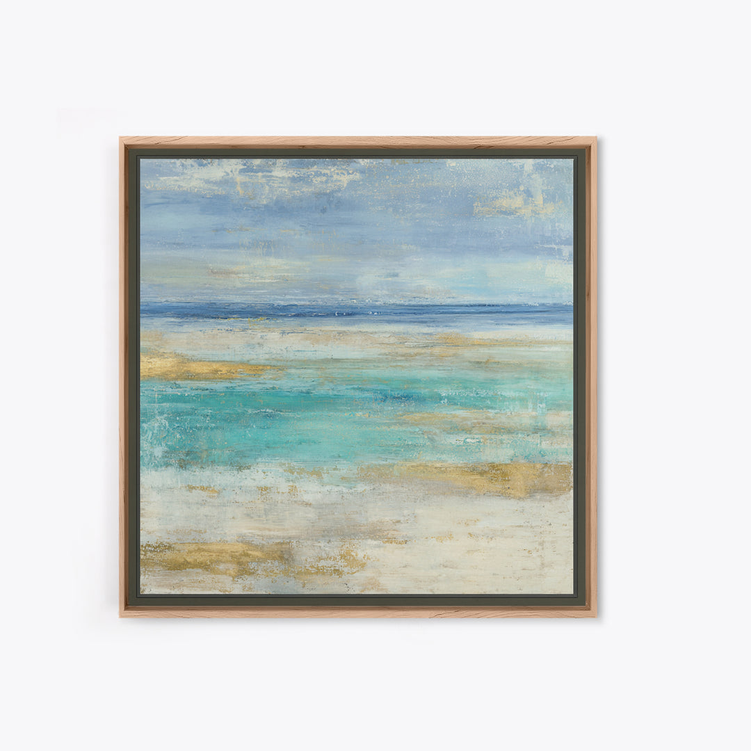 Tropical Lagoon with Turquoise Water Canvas Print, Tropical Art, Abstract Painting, Living Room Decor, Fine Art, Tropic, TRO-1x1-31