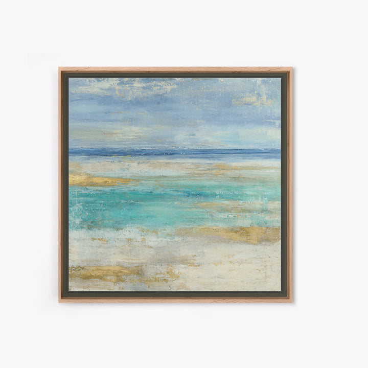 Tropical Lagoon with Turquoise Water Canvas Print, Tropical Art, Abstract Painting, Living Room Decor, Fine Art, Tropic, TRO-1x1-31