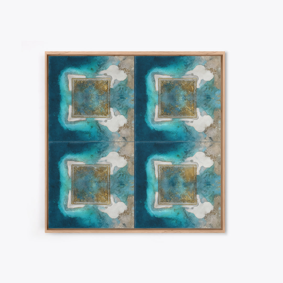 Tropical Lagoon with Turquoise Water Canvas Print, Tropical Art, Beach Prints, Living Room Decor, Watercolor Art, Tropic, TRO-1x1-55