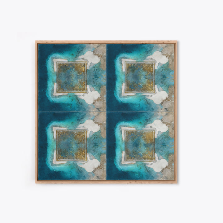 Tropical Lagoon with Turquoise Water Canvas Print, Tropical Art, Beach Prints, Living Room Decor, Watercolor Art, Tropic, TRO-1x1-55