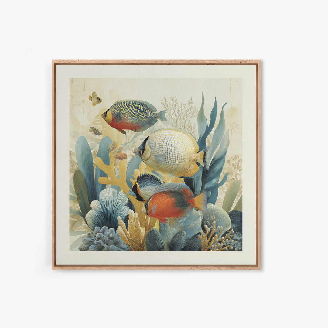 Tropical Fish over Coral Reef Canvas Print, Tropical Art, Gallery Decor, Living Room Decor, Fine Art, Tropic, Wall Art, TRO-1x1-59