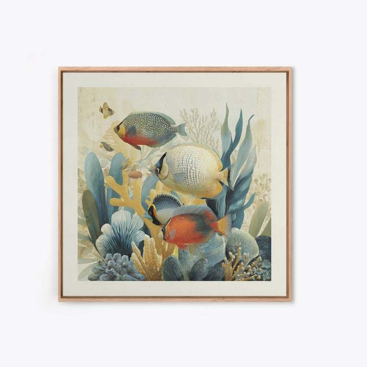 Tropical Fish over Coral Reef Canvas Print, Tropical Art, Gallery Decor, Living Room Decor, Fine Art, Tropic, Wall Art, TRO-1x1-59