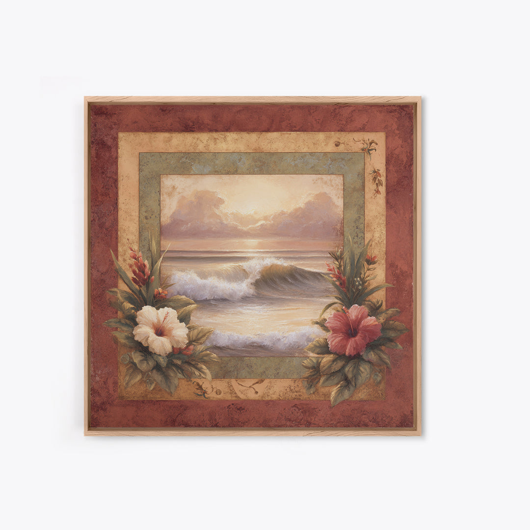 Sunset Surf Scene Canvas Print, Tropical Art, Modern Decor, Living Room Decor, Fine Art, Tropic, Wall Decor, Digital Prints, TRO-1x1-94