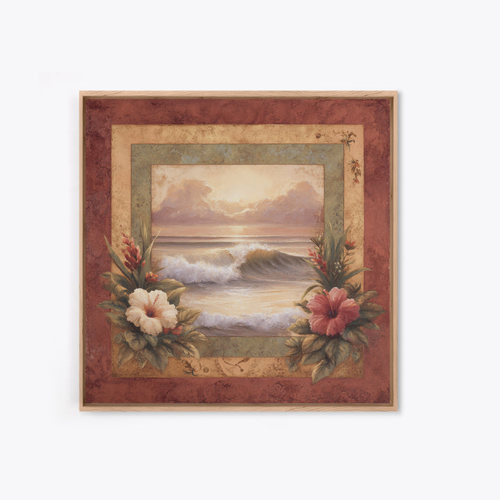 Sunset Surf Scene Canvas Print, Tropical Art, Modern Decor, Living Room Decor, Fine Art, Tropic, Wall Decor, Digital Prints, TRO-1x1-94