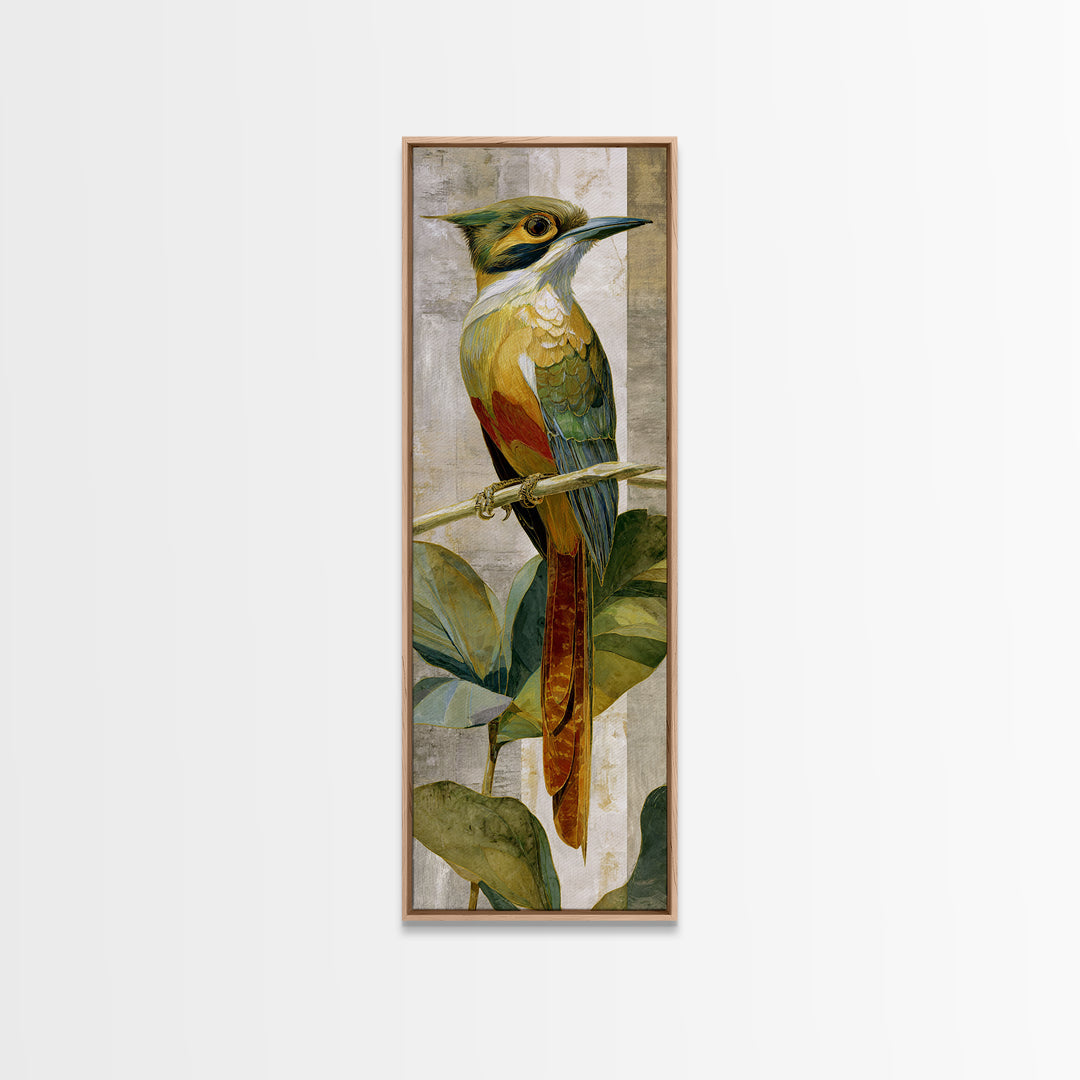 Colorful Jungle Bird Pattern Canvas Print, Tropical Art, Print, Living Room Decor, Fine Art, Tropic, Coastal Wall Art, TRO-1x3-32