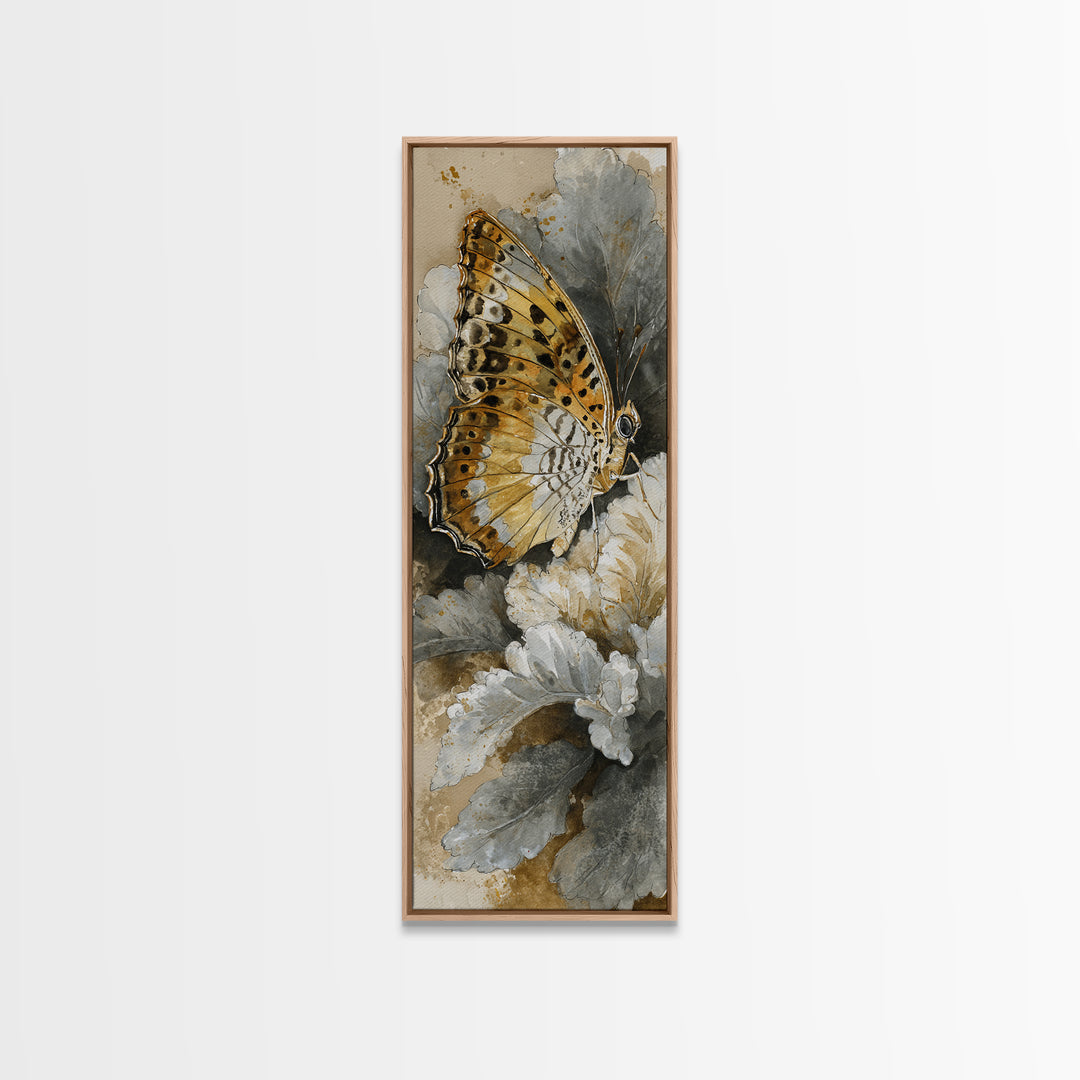 Tropical Butterfly and Flower Study Canvas Print, Tropical Art, Digital Print, Living Room Decor, Tropic, Downloadable Prints, TRO-1x3-35