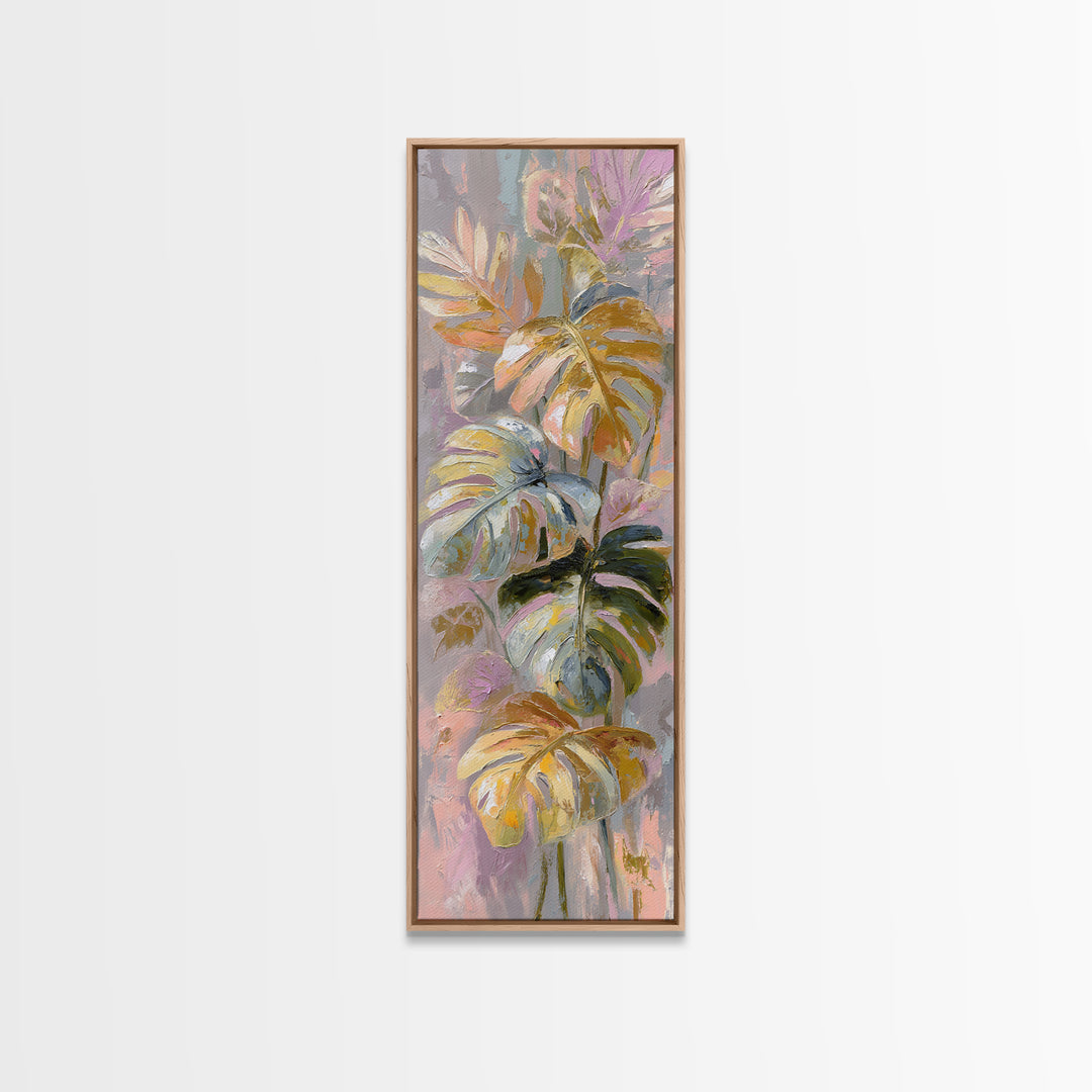 Lush Monstera Leaves Canvas Print, Tropical Art, Minimalist Decor, Living Room Decor, Fine Art, Tropic, Digital Print, TRO-1x3-37