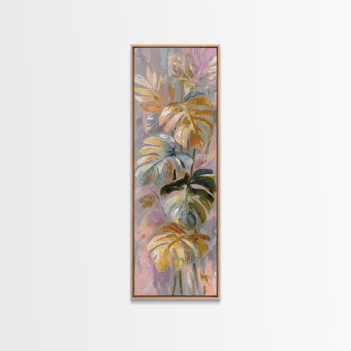 Lush Monstera Leaves Canvas Print, Tropical Art, Minimalist Decor, Living Room Decor, Fine Art, Tropic, Digital Print, TRO-1x3-37