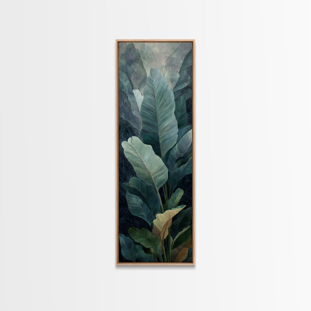 Banana Leaves Layered Canvas Print, Tropical Art, Art Print, Living Room Decor, Tropic, Abstract Painting, Watercolor Art, TRO-1x3-93