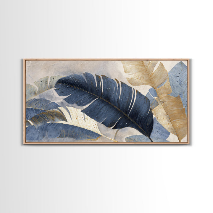 Rain Soaked Palm Leaf Closeup Canvas Print, Tropical Art, Art Print, Living Room Decor, Fine Art, Tropic, Abstract Painting, TRO-2x1-17
