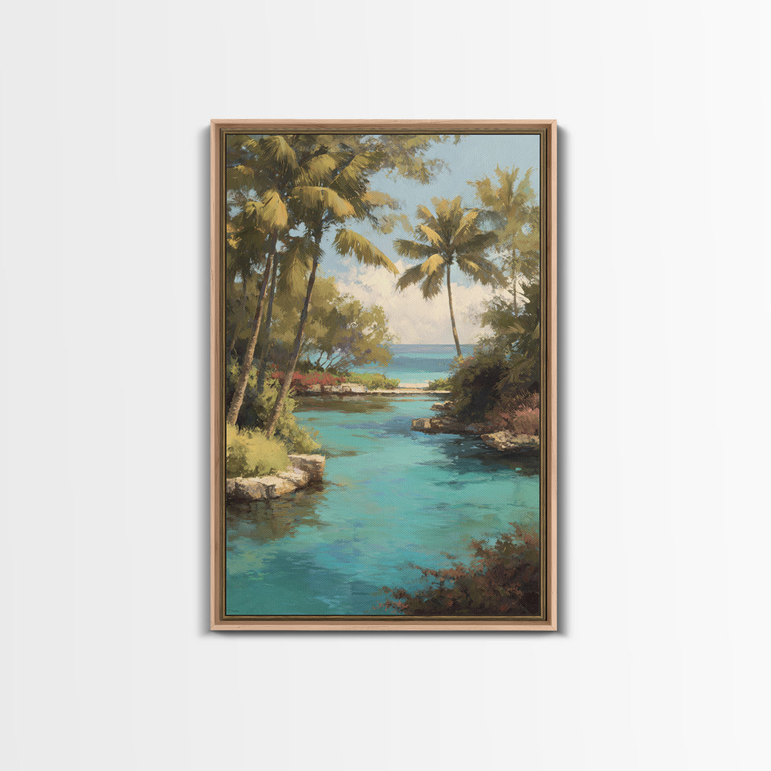 Tropical Lagoon with Turquoise Water Canvas Print, Tropical Art, Wall Art Prints, Living Room Decor, Fine Art, Tropic, TRO-2x3-39