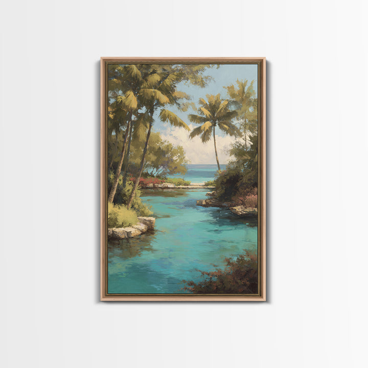 Tropical Lagoon with Turquoise Water Canvas Print, Tropical Art, Wall Art Prints, Living Room Decor, Fine Art, Tropic, TRO-2x3-39