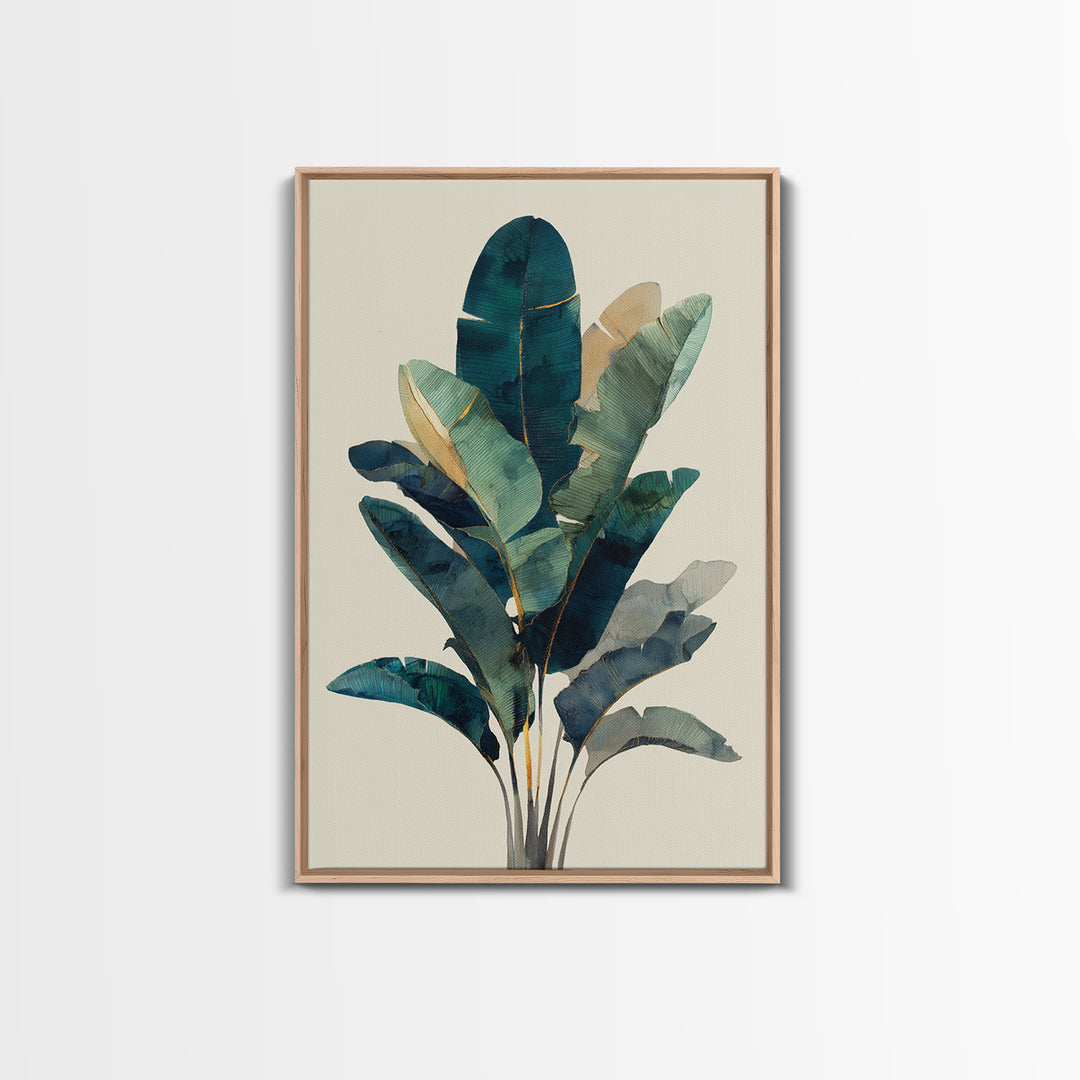 Banana Leaves Layered Canvas Print, Tropical Art, Coastal Wall Art, Living Room Decor, Fine Art, Tropic, Beach Prints, TRO-2x3-65