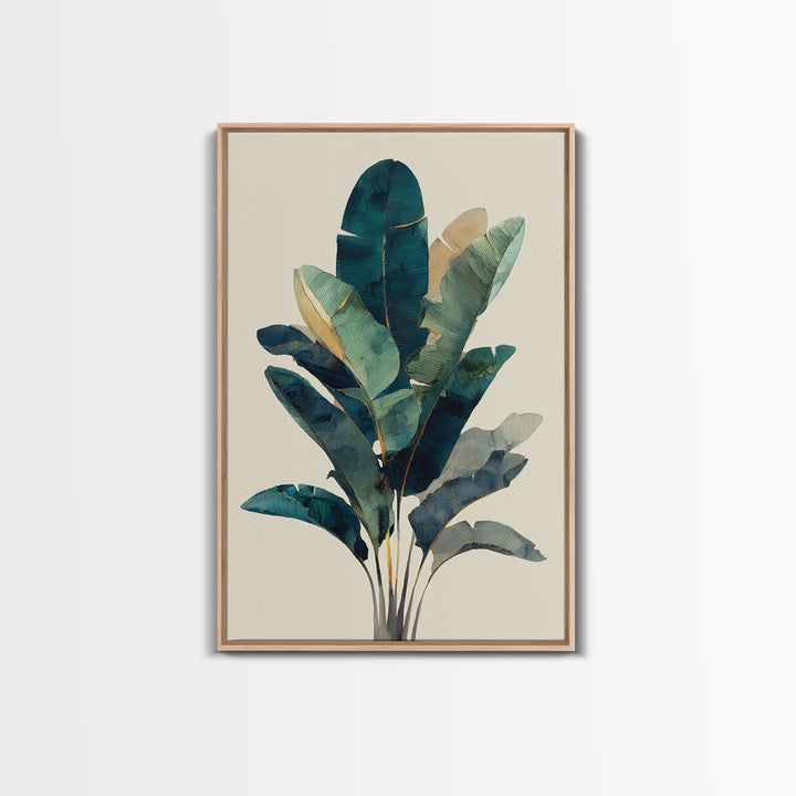 Banana Leaves Layered Canvas Print, Tropical Art, Coastal Wall Art, Living Room Decor, Fine Art, Tropic, Beach Prints, TRO-2x3-65